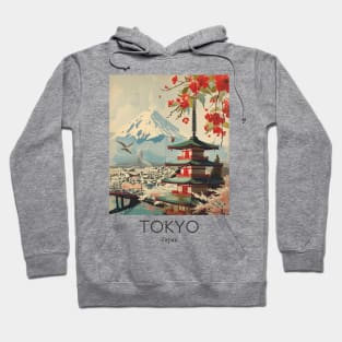 A Vintage Travel Illustration of Tokyo - Japan Hoodie